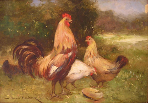 Les poules par Maurice Gabriel Malézieux